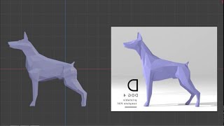 LOW POLY PURPLE DOG BLENDER 3D