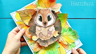Hattifant | Autumn Craft - 3D Hedgehog Collage - Tutorial