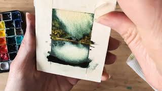 MAGICAL firefly night - Miniature watercolour painting start to finish