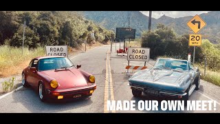 Porsche vs Chevy! Two friends cruising.