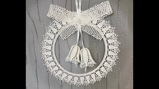 Christmas Wreath, Crochet, 15"