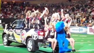 Grover Rides The Barnstormers Truck During Halftime
