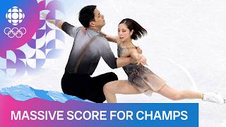 Japan's Miura & Kihara win the Olympic figure skating team pairs free program in team event on Day 2