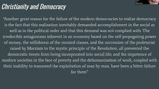 Jacques Maritain on Antimodern Democracy (From a Class with Caleb Owens, Public Segment 3)