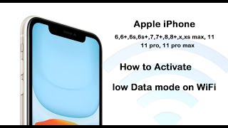 How to activate low data mode for wifi -  Apple iPhones