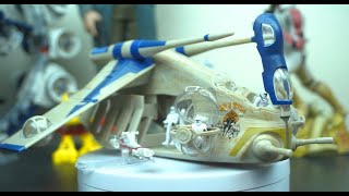 Micro Galaxy Squadron Republic LAAT Gunship "PLO'S BROS" Series 3 Review [Jazwares]