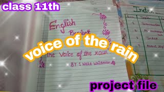 English project file on voice of the rain clàss 11th project file