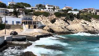 The play of waves with rocks at Armenistis seafront | Ikaria island Greece,  Ικαρία Ελλάδα.