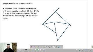 Compound Curve Problem: Find the Unknown Second Central Angle