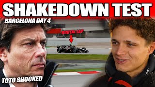 INSANE Toto Wolf HUGE SHOCKED after McLaren AGGRESSIVE Car Barcelona TEST Day 4, Red Bull Absent