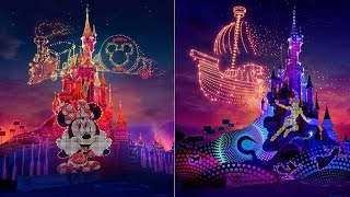 Disneyland Paris - Disney Electrical Sky Parade (drone show).Parade céleste électrique.
