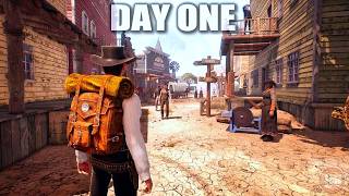 Surviving Day One in This NEW Western Craft Build Survival Game...