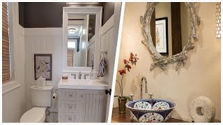 75 Mid-sized Brown Powder Room Design Ideas You'll Love 🔴