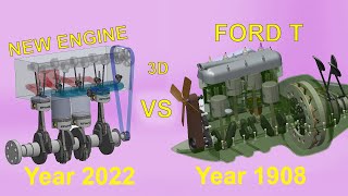 Ford T vs New Car 🤯 3D Animation// What changed in engines in 100 years?