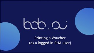 Printing a voucher (as a PHA)
