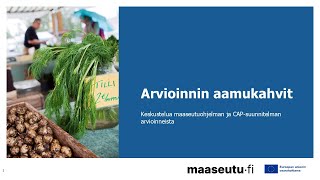 Arvioinnin aamukahvit 2.10.25: Maaseutuohjelman tasa-arvon & yhdenvertaisuuden edistymisen arviointi
