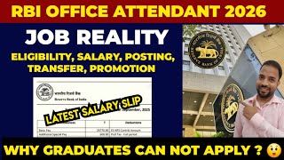 RBI Office Attendant 2026 : Job Reality, Salary Slip, Work Profile, Posting, Promotion 