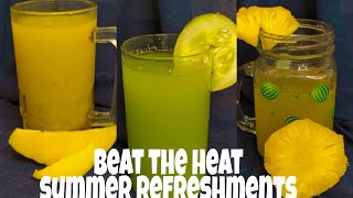 Summerjuice recipes|Raw mango juice| Pineapple juice| Cuc-mint cooler|Noory'sCulinaryWorld