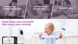 2K Wifi Video Baby Monitor | App&5'' Screen Control | Night Light | Motion&Cry Detection 2