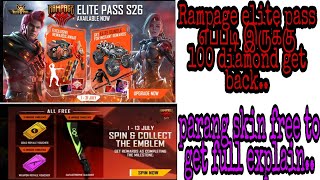 Free fire today update and how to get parang skin in tamil full rieve