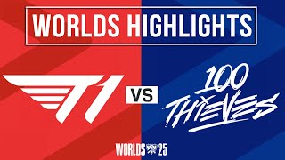 T1 vs 100T Highlights ALL GAMES | Worlds 2025 Swiss Stage | T1 vs 100 Thieves