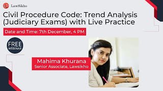 Civil Procedure Code: Trend Analysis (Judiciary Exams) with Live Practice | Mahima Khurana