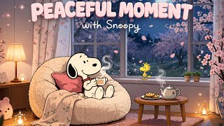 Peaceful Moment with Snoopy 🌸 Positive Jazz for Inner Calm