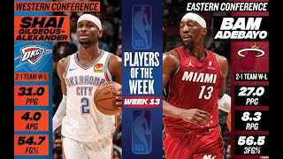 Highlight tape of Shai dominating the West, Bam owning the East. Players of the Week energy🔥