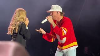Bailey Zimmerman invites young fan on stage. Calgary. Country Thunder 2025. Rock and a hard place. 