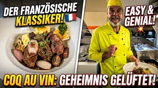 Coq au Vin Rezept 🍷 Hähnchen in Rotwein klassisch – DAS Silvester-Schmorgericht!