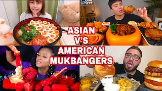 ASIAN vs AMERICAN mukbangers 🥵🤯