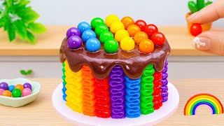 How to Make Rainbow Cake Recipe With Chocolate 🌈 Amazing Rainbow ButterCream Cake🍫 HT Mini Cakes