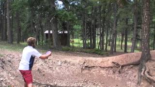 Disc Golf - Ryan K putts Hole 13 at Beaver Ranch in Conifer, CO