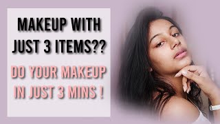 DO YOUR MAKE UP IN JUST 3 MINS ! 3 PRODUCT MAKE UP CHALLANGE | LITTLE CLOSET