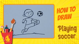 How to Draw Boy Playing Soccer