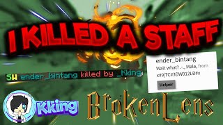 Staff member getting rekt by me | Skywars | Brokenlens | MCPE