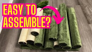 Here’s how long it takes to assemble this TSCOMON 61” Green Leaves cat tree...