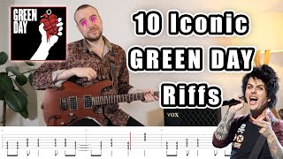 10 Iconic GREEN DAY Riffs (with Tabs)