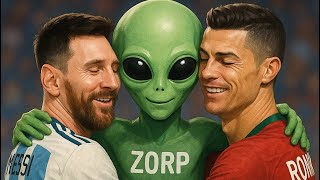 Zorp Met Messi and Ronaldo… and Changed Football Forever 👽⚽ #Messi #Ronaldo #Zorp
