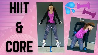 💦 Sweaty HIIT & Core Workout Class (w/ light hand-WEIGHTS) 💦 50 min