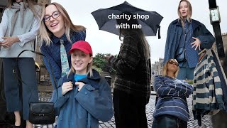 charity shopping in rainy edinburgh for my pinterest autumn wardrobe