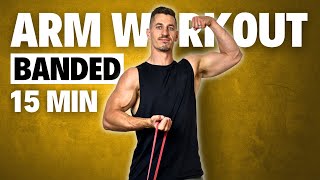 15 Min Arm Workout with Resistance Bands | Build Muscle | Follow Along