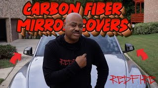 Easy DIY TESLA Model Y Mirror Protection with Carbon Fiber Covers