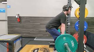 85 lb below the knee rack pull