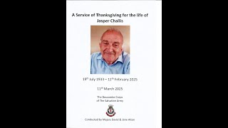 Service of Thanksgiving for the life of Jasper Challis - 11th March 2025
