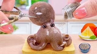 Best Of Seafood Recipes 😳 Miniature Octopus Fried Japanese Karaage 💖 Tina Mini Cooking