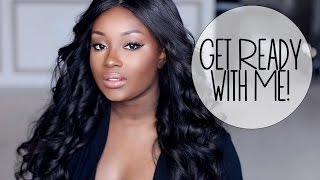 Get Ready with Me | Flawless Glowy Skin + Curling My Wright Way of Hair!