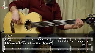 Maybe Tomorrow - Stereophonics [BASS Cover with rolling TAB & score]