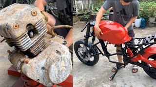 Restoration BMW racing motorcycle old  | Restoring motorbike standing machine motor broken Part 3