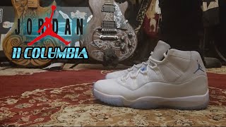 Jordan 11 Columbia On Feet: 👟🏀🔥Iconic Style from the '96 All-Star Game